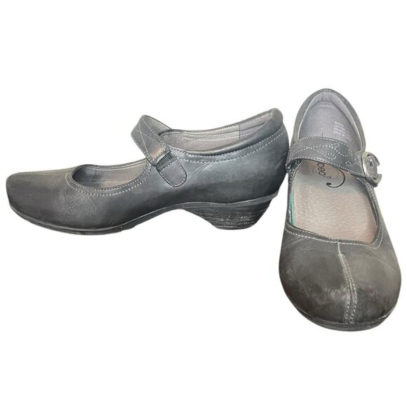 ABEO B.I.O. SYSTEM Nadine‎ Brushed Charcoal Leather Mary Jane Shoe Women’s 7.5 N - Picture 1 of 9